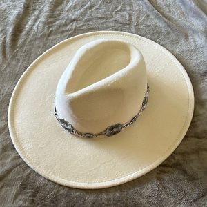 Felt Hat with Beaded Chain